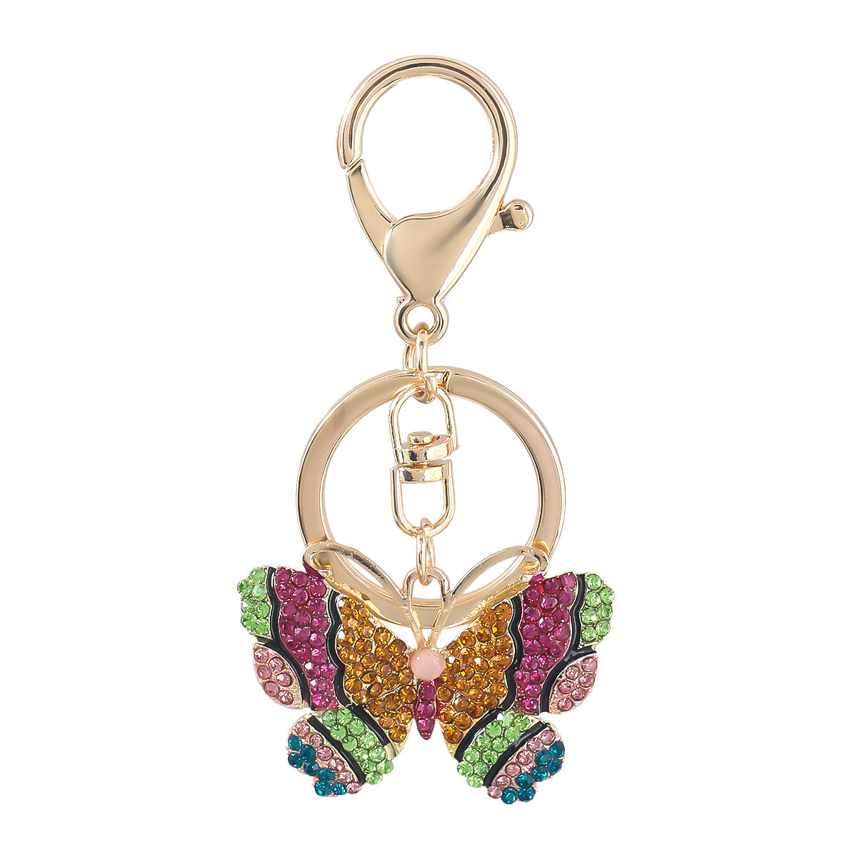 Wholesale Alloy Diamond Rhinestone Butterfly Keychain